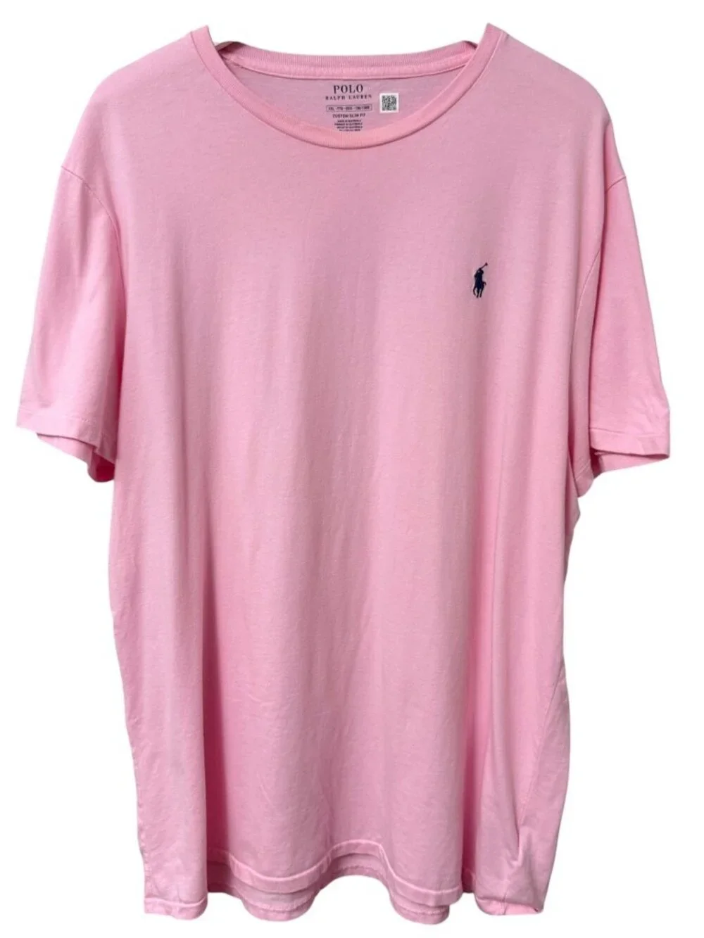 Polo Ralph Lauren Mens T-shirt XXL Pink Crew Neck Tee Pony Logo 100% Cotton